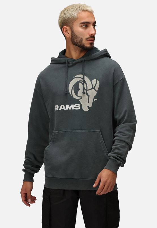 Recovered NFL Mens Hooded Sweatshirt Los Angeles Rams Pro Football Hoodies Black