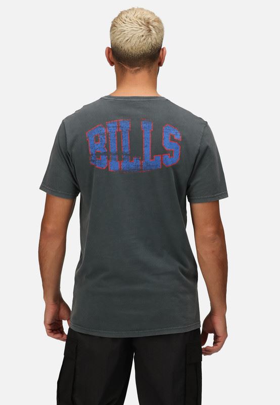 Recovered Men NFL T-shirts Buffalo Bills Cotton Short Sleeve Crew Neck Tee Black
