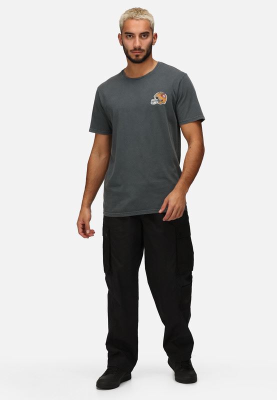 Recovered Men NFL T-shirts San Francisco 49ers Cotton Short Sleeve Crew Neck Tee Black
