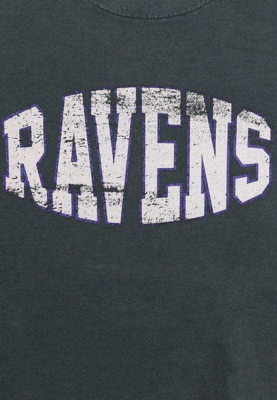 Recovered Men's NFL Baltimore Ravens Helmet Pocket Print Hoodie - Washed Black