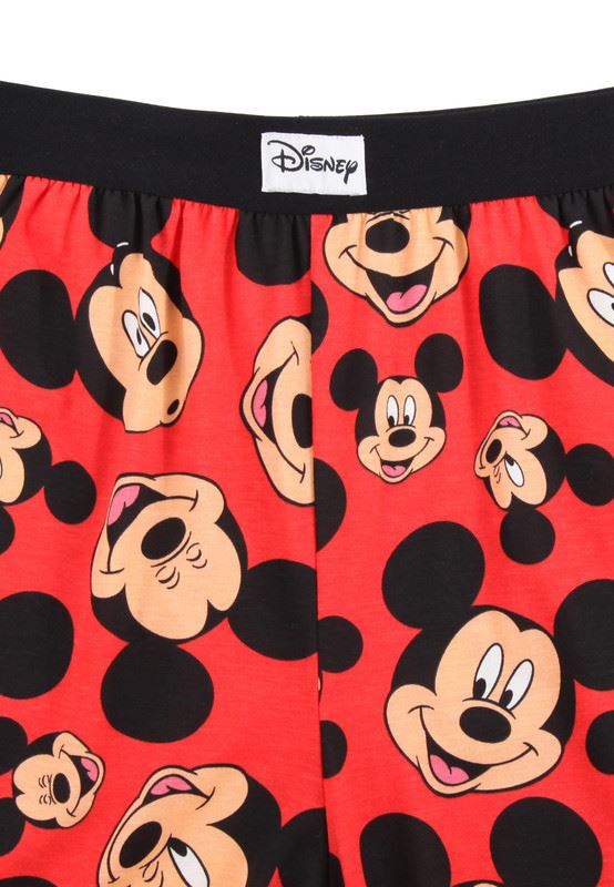Mickey Mouse Lounge Pants Disney Adults Cotton Red PJs Pyjamas Bottoms Nightwear