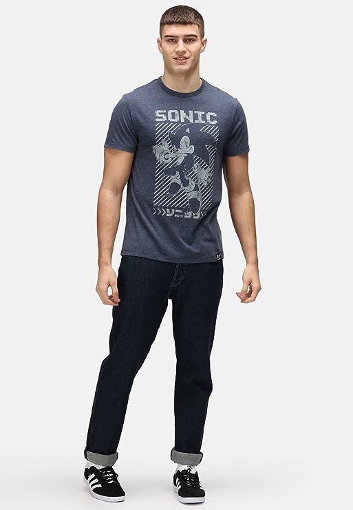 Sonic The Hedgehog Mono Japan Blue T-Shirt by Re:Covered
