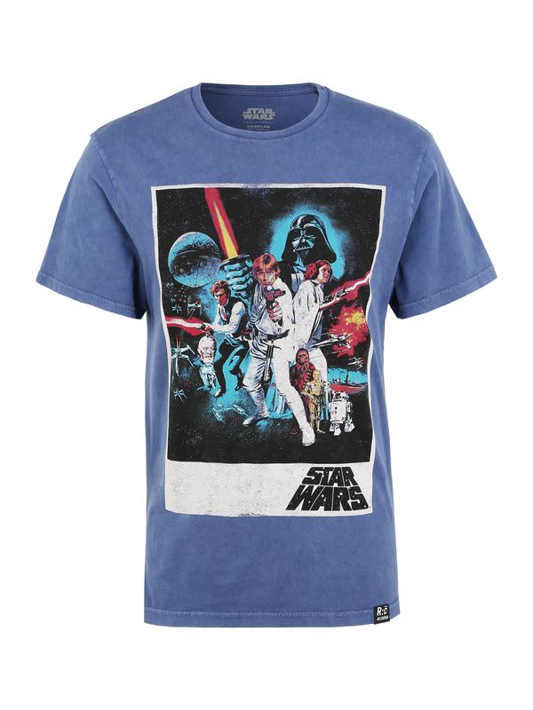 Star Wars Classic New Hope Poster Blue Acid Wash T-Shirt by Re:Covered