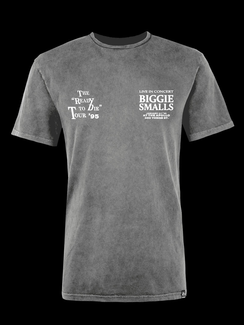 Biggie Smalls Concert Advertise Black Washes Relaxed Cotton T-Shirt