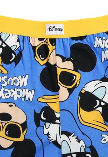 Disney Lounge Pants - Adults Cotton Fabric Blue Mickey and Donald Printed Casual Pyjamas Bottoms