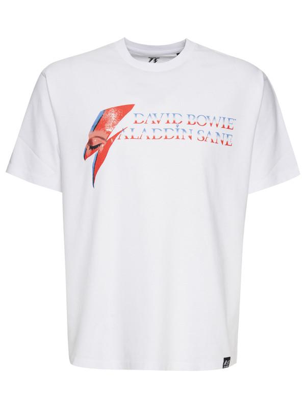 Recovered David Bowie Mens T-Shirts Aladdin Sane Logo White Crew Neck Cotton Tee Shirt