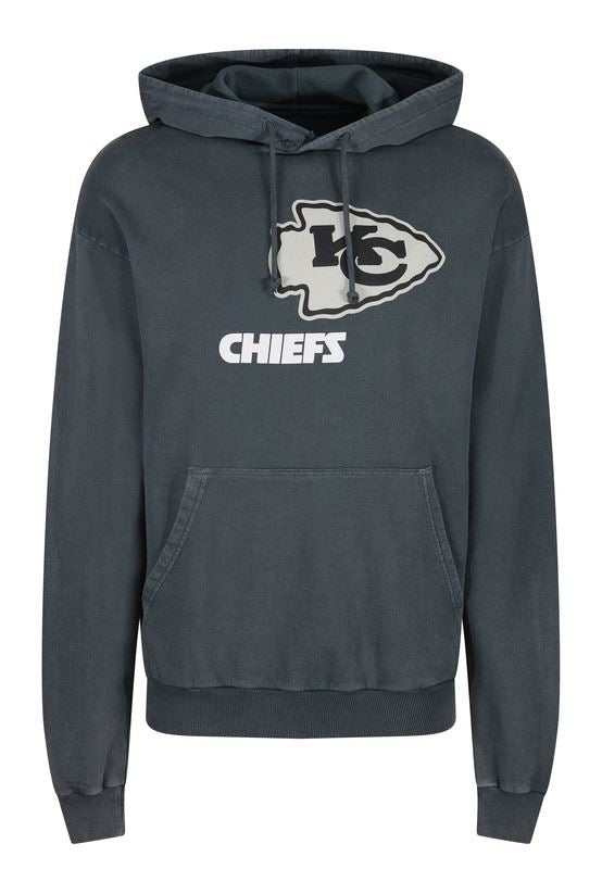 Recovered NFL Hooded Sweatshirt Kansas City Chiefs Pullover Jacket Black