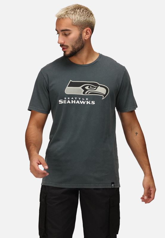 Recovered Seattle Seahawks T-shirt NFL Cotton Short Sleeves Regular Fit Tee Top