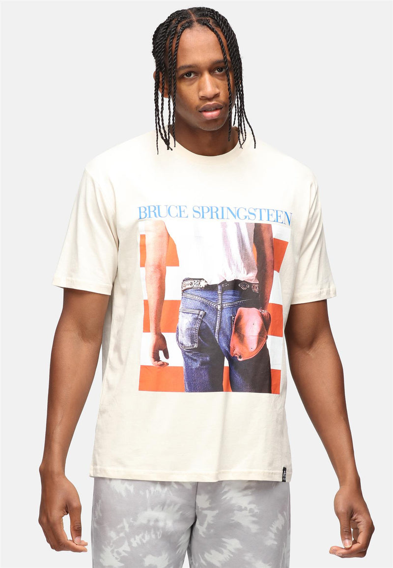 Bruce Springsteen Pixel Ecru Unisex Cotton Relaxed T-Shirt