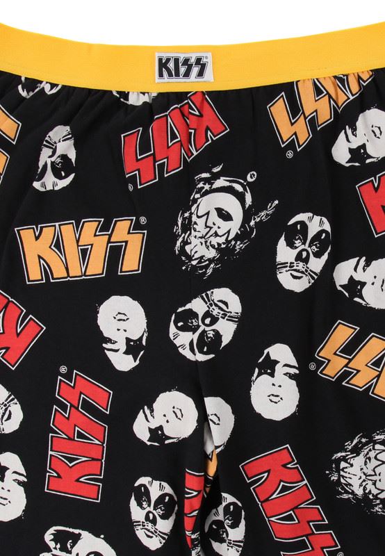 Kiss Band Lounge Pants Mens Cotton Music Rock Print Casual PJs Pyjamas Bottoms