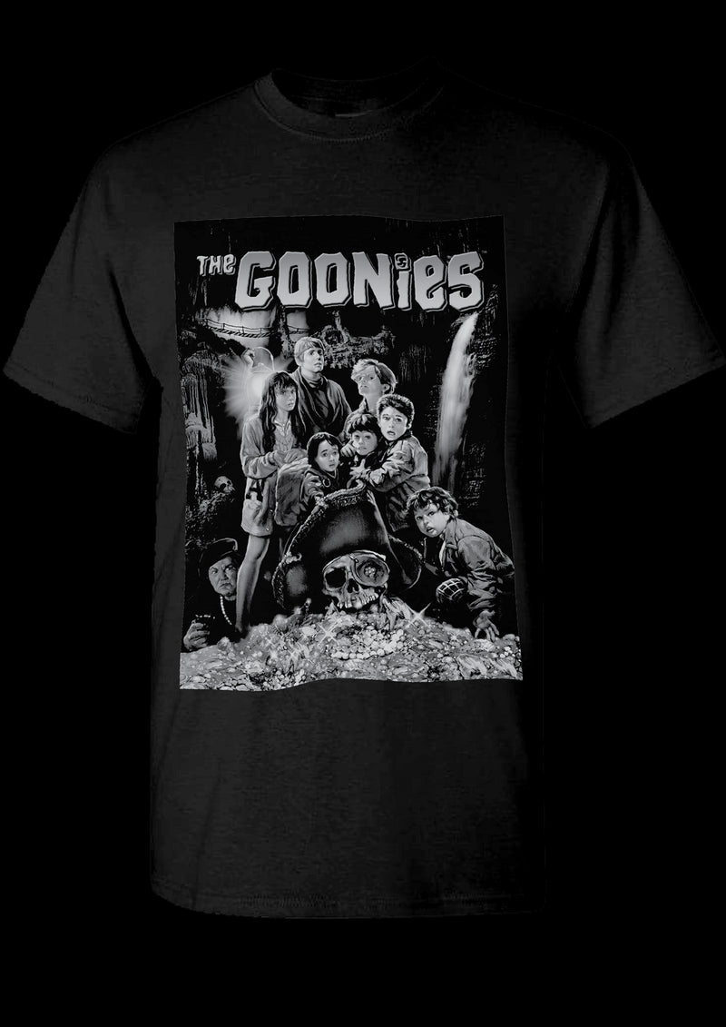 The Goonies Movie T-Shirt - Black & White Film Poster Retro 80's T-shirt Unisex