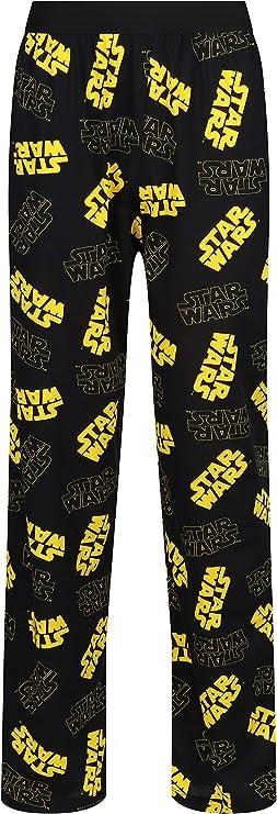 Star Wars Classic Logo Black and Yellow Lounge Pants - Unisex Adults