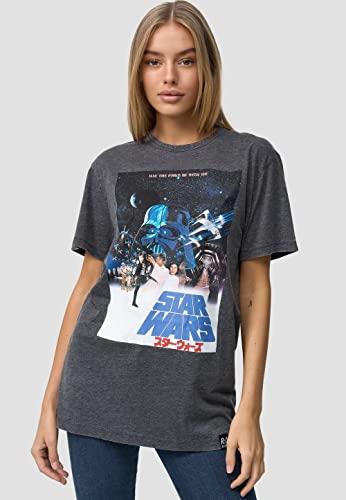 Star Wars International Poster Charcoal Vintage T-Shirt