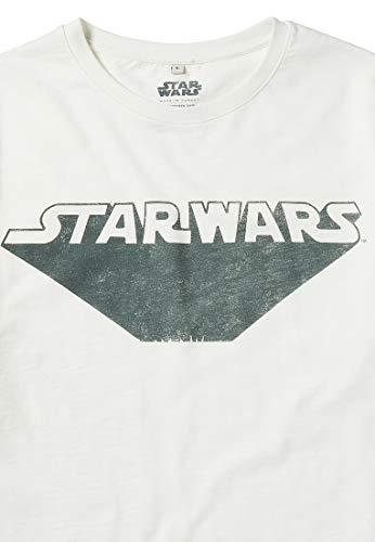 Star Wars Retro Zoom Logo Ecru Slub T-Shirt By Recovered