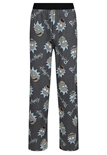 Rick and Morty Unisex Lounge Pants - Rick and Morty Faces with Logo All over Print 100% Cotton PJs For Loungewear Nightwear