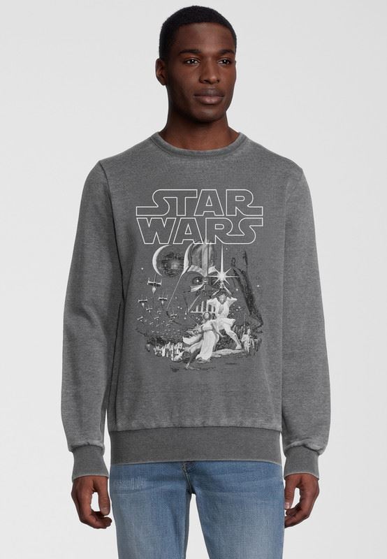 Star Wars Tonal Classic Poster Grey Sweatshirt by Re:Covered