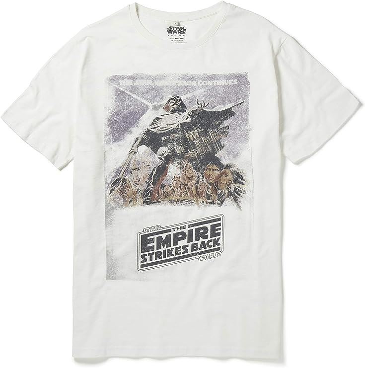 Star Wars Empire Strikes Back Poster Ecru Slub T-Shirt  by Re:Covered