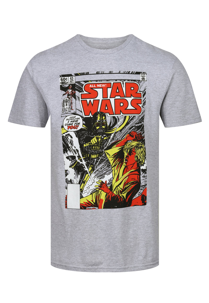 Star Wars Comic Cover Sports Grey Cotton T-Shirt