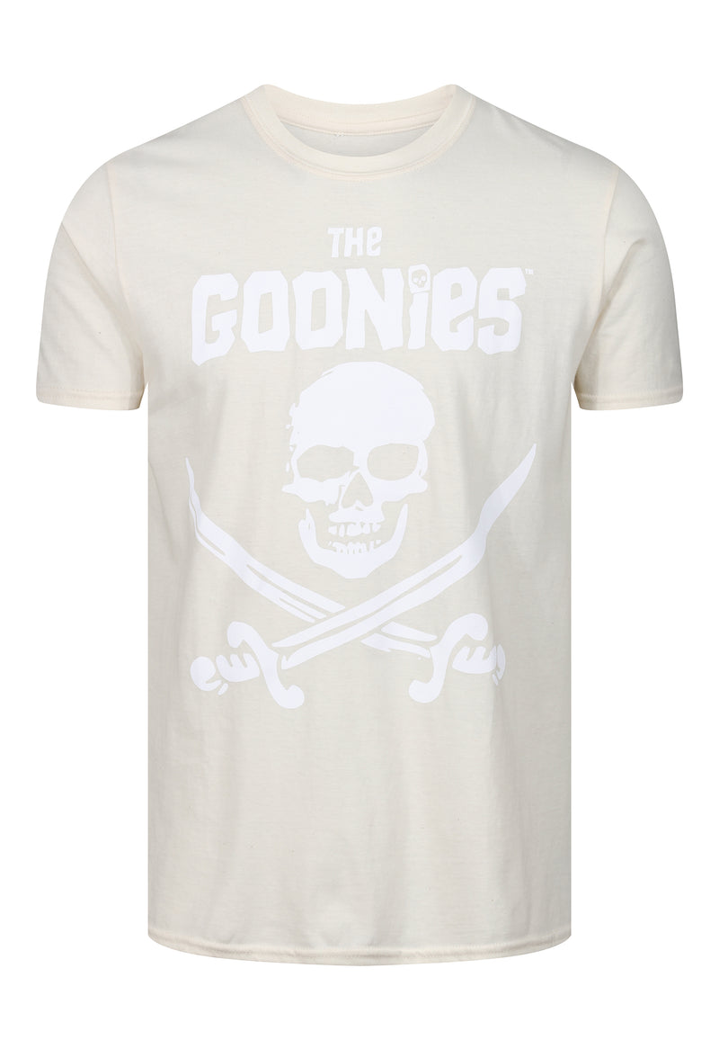 The Goonies Pirate Skull & Swords Logo Natural Unisex Adults Cotton T-Shirt