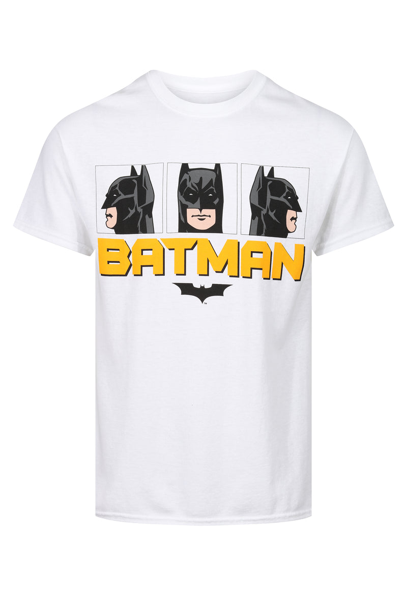 Batman Portrait Logo White Slub Cotton T-Shirt -Unisex Top