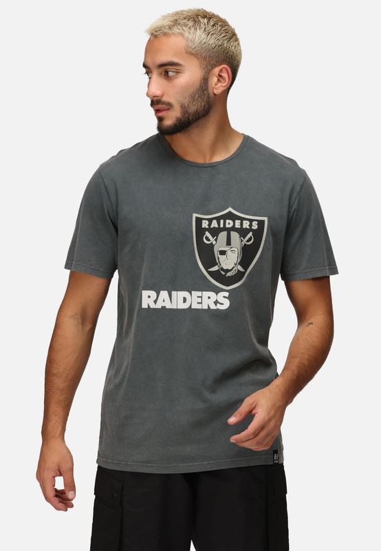 Recovered NFL Logo T-shirt Las Vegas Raiders Short Sleeves Crew Neckline Tee Top