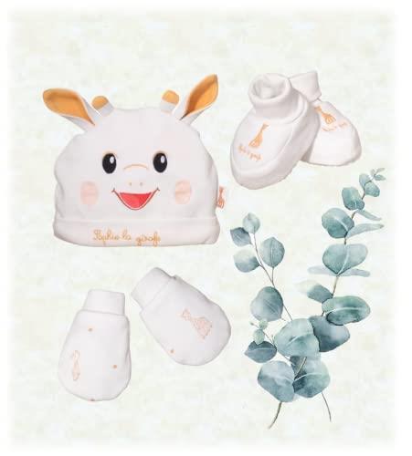 Sophie La Girafe Baby Gift Set - Includes Hat, Booties & Mittens Infant Boy & Girl Baby