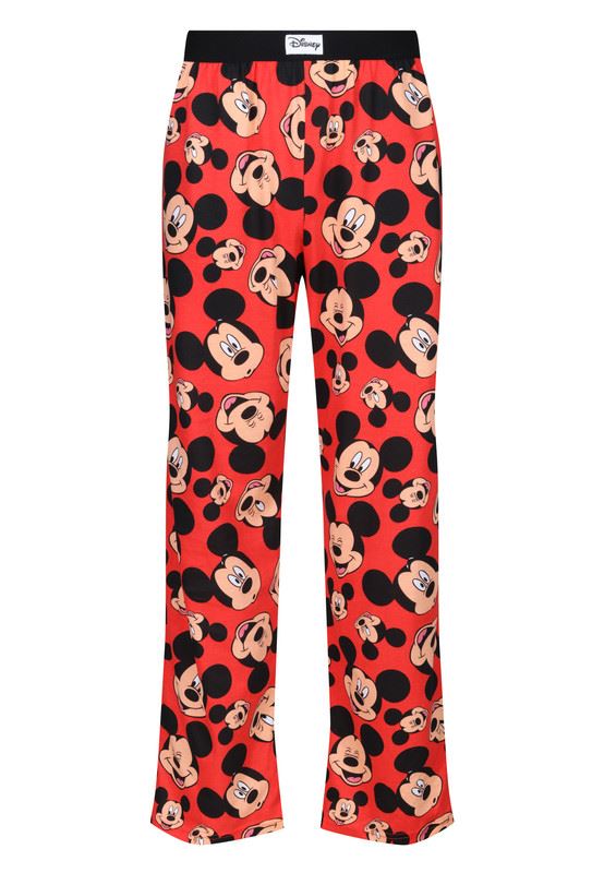 Mickey Mouse Lounge Pants Disney Adults Cotton Red PJs Pyjamas Bottoms Nightwear