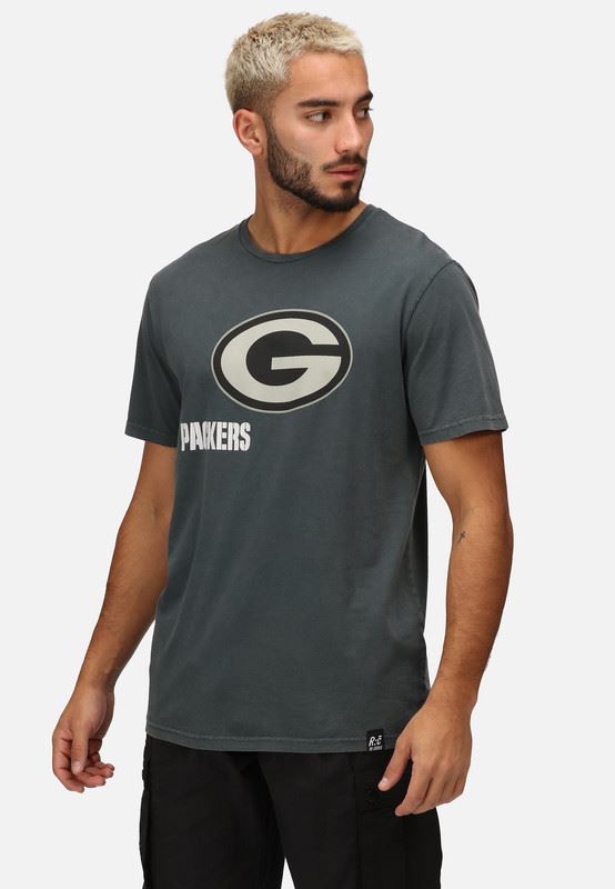 Recovered Men's NFL Green Bay Packers T-Shirt - Washed Black