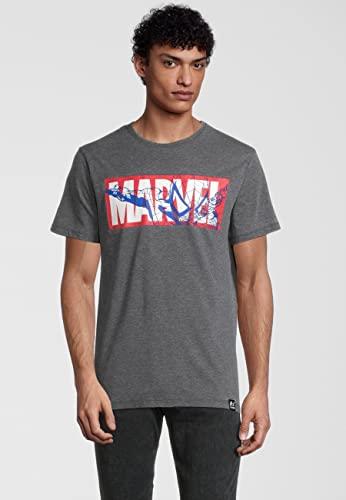 Marvel Spider-Man Classic Logo Charcoal T-Shirt By Recovered