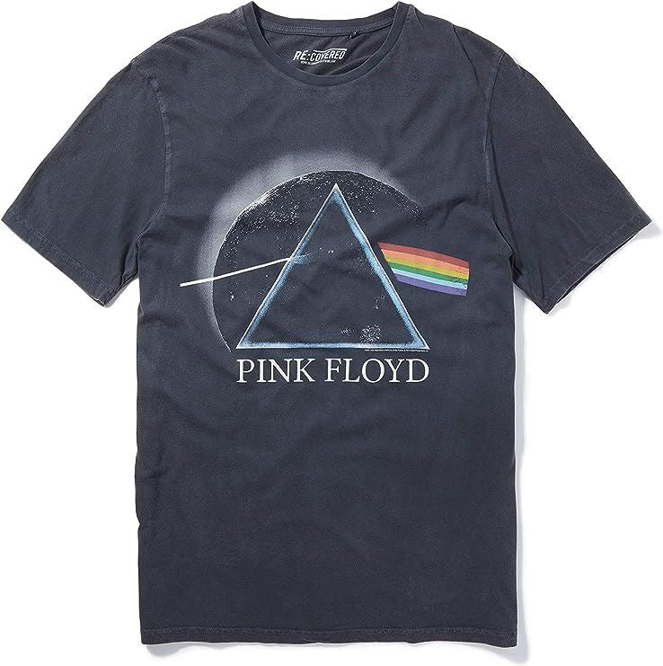 Pink Floyd Dark Side of The Moon Prism Black Acid Wash T-Shirt by ReCovered