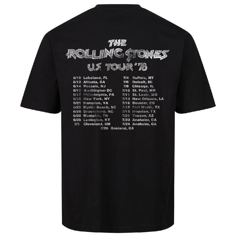 Recovered Mens The Rolling Stones 76 Tour T-Shirt Cotton Short Sleeves Crew Neck Style Unisex Tee