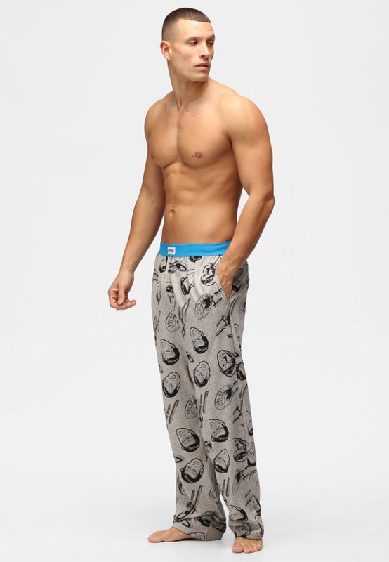Star Trek Lounge Pants Men's Cotton Fabric Star ship Print Nightwear PJ Bottoms