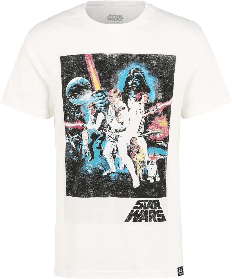 Star Wars Classic New Hope Poster White Cotton T-Shirt by Re:Covered