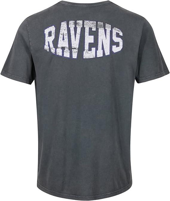 Recovered NFL Ravens Mens T-Shirt Adult Seattle Seahawks Cotton Short Sleeves & Round Neck With Ravens Icon On Back Side
