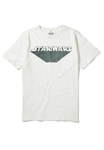 Star Wars Retro Zoom Logo Ecru Slub T-Shirt By Recovered