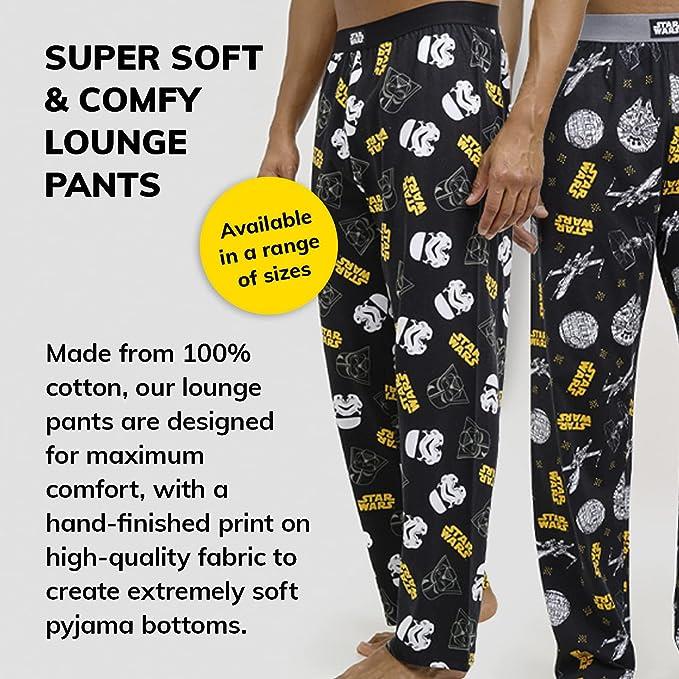 Star Wars Classic Logo Black and Yellow Lounge Pants - Unisex Adults