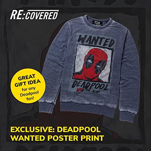 Marvel Deadpool Wanted Poster Blue Sweatshirt