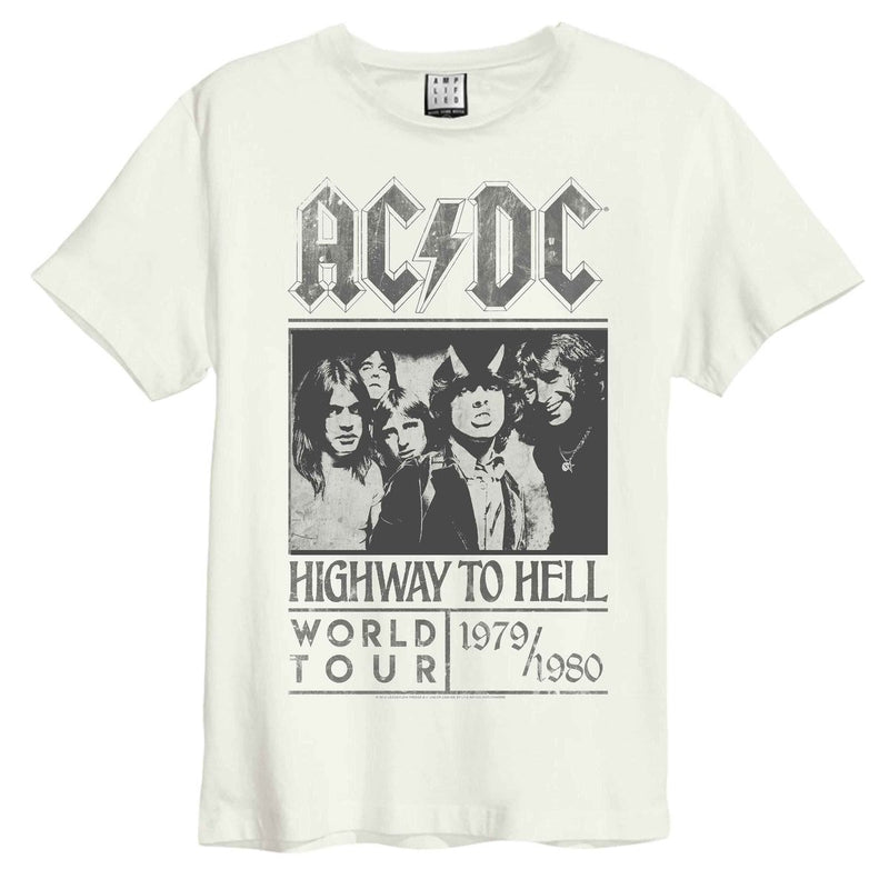 Amplified ACDC Highway To Hell Poster Unisex White T-Shirt