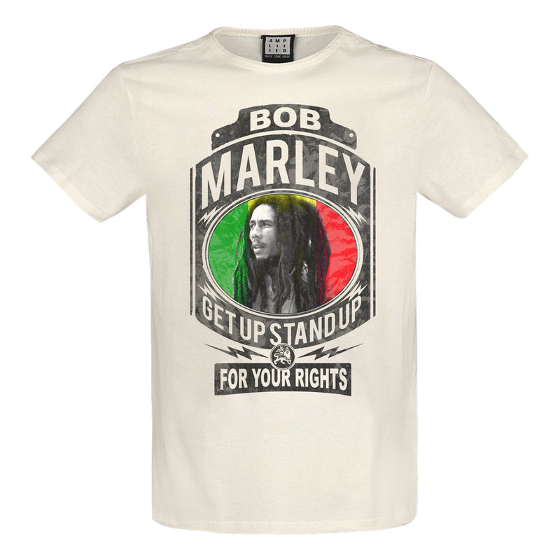 Amplified Bob Marley Fight For Your Rights Vintage White T-Shirt - Merch Rocks