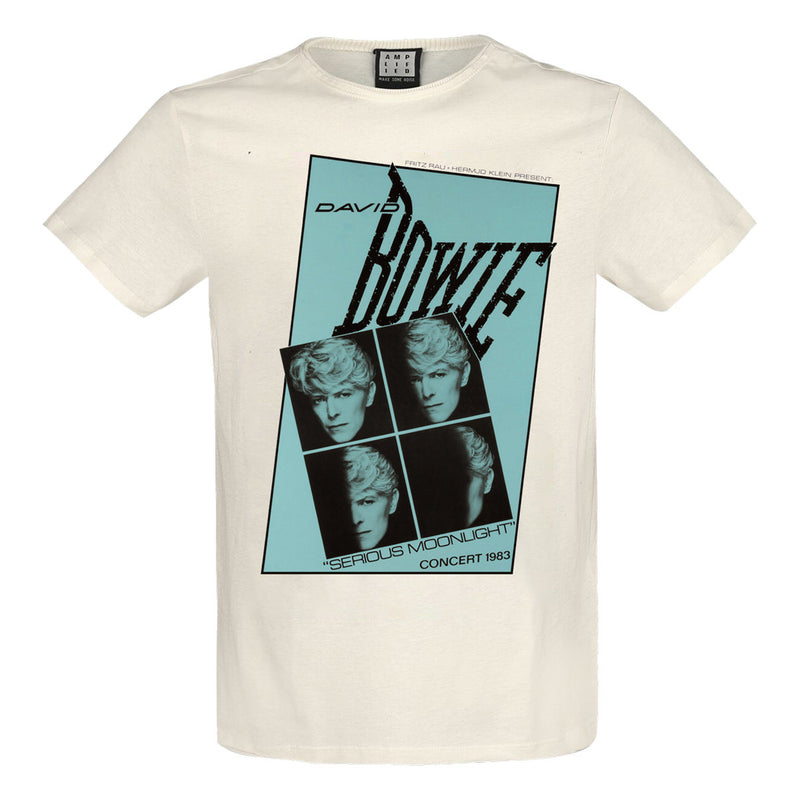 Amplified David Bowie Serious Moonlight Quad Vintage White T-Shirt - Merch Rocks