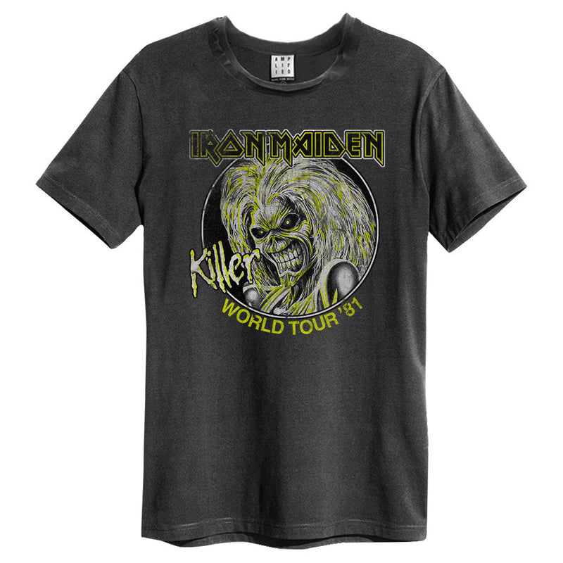 Amplified Iron Maiden Killers Tour 81 Charcoal T-shirt - Merch Rocks