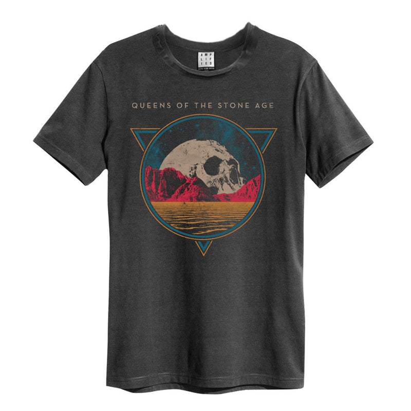 Amplified Qotsa Skull Planet Charcoal Unisex T-Shirt - Merch Rocks