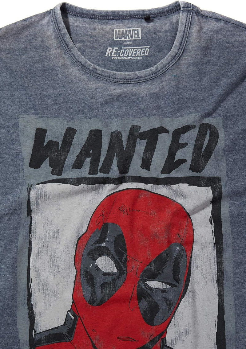 Marvel Deadpool Wanted Poster Blue T-Shirt