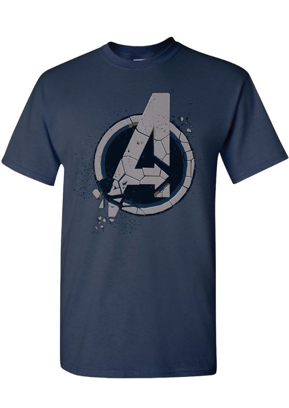Marvel Avengers Crumbling Logo Navy T-Shirt