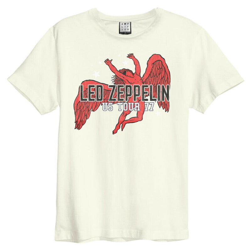 Amplified Led Zeppelin US Tour 77 Icarus T-Shirt in Vinatage White - Merch Rocks