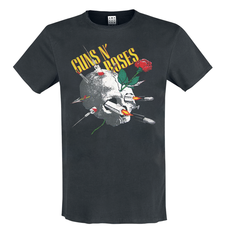 Amplified Guns N Roses Needle Skull Charcoal T-shirt - Merch Rocks